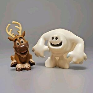 Disney Figure Cake Topper Frozen Snow Monter & Sven The Moose Appx 3" Action